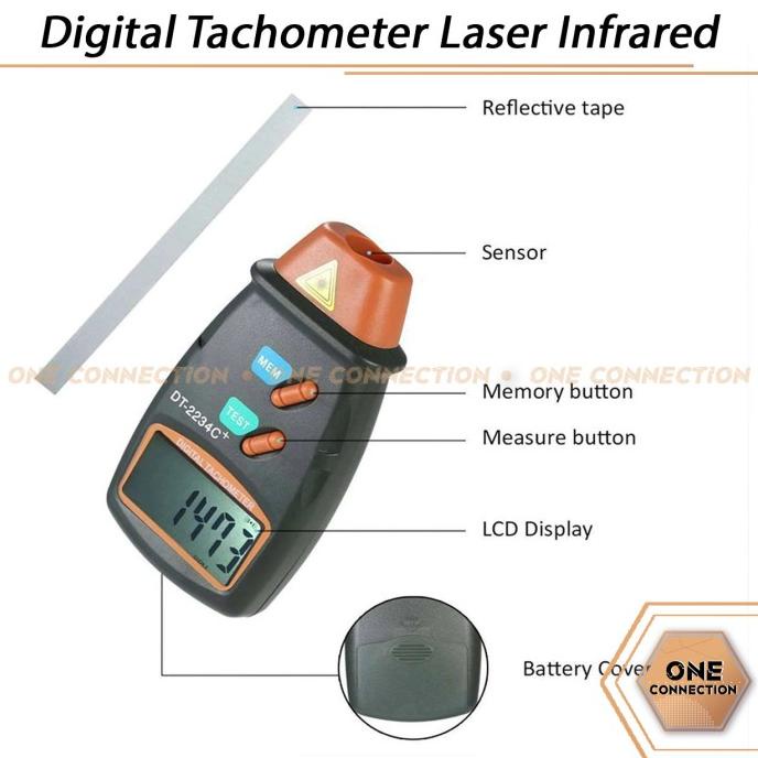 Jual LCD Digital Laser Infrared Tachometer RPM Alat Ukur Kecepatan ...