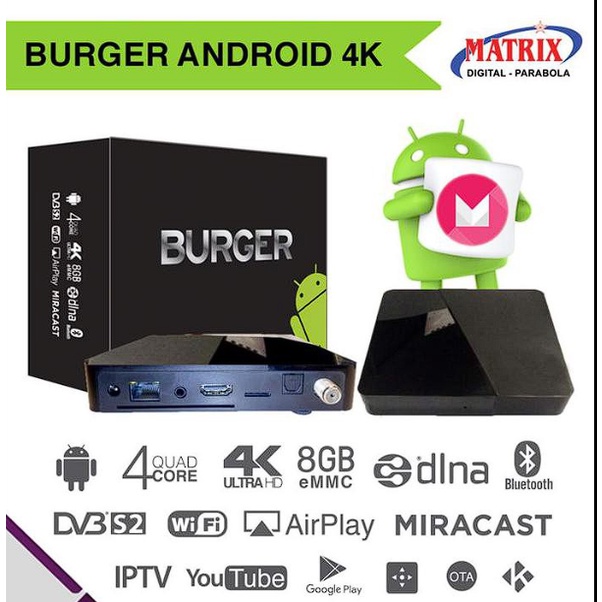 Jual Android Box Burger 4K Matrix - | Shopee Indonesia