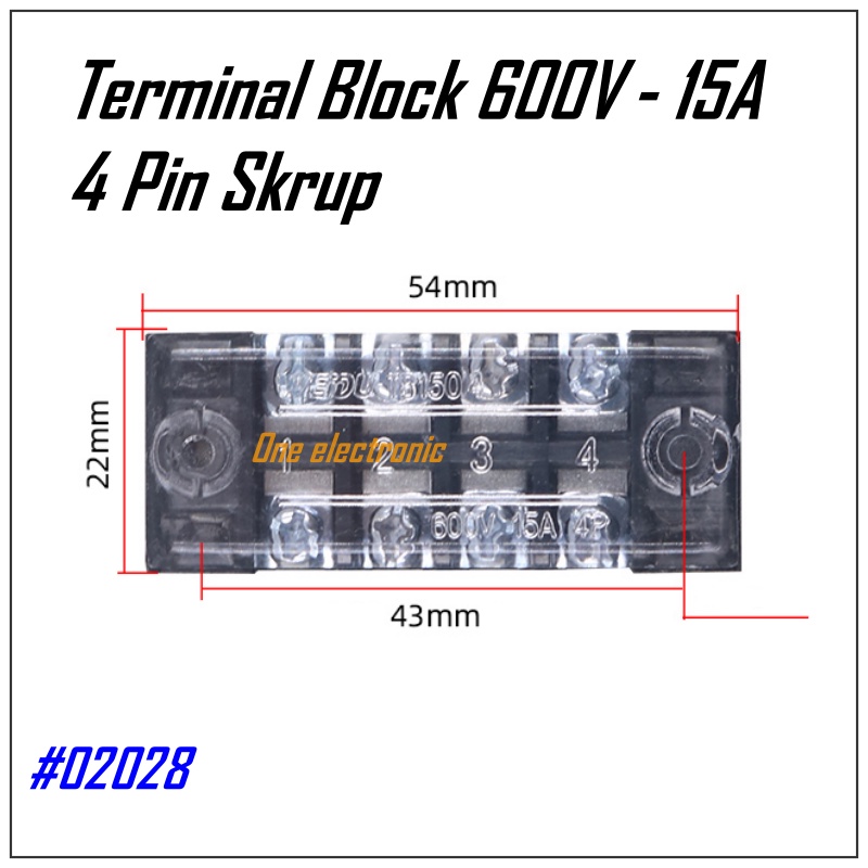 Jual Terminal Block Listrik Pin V A Skrup Mm Kabel P Tb