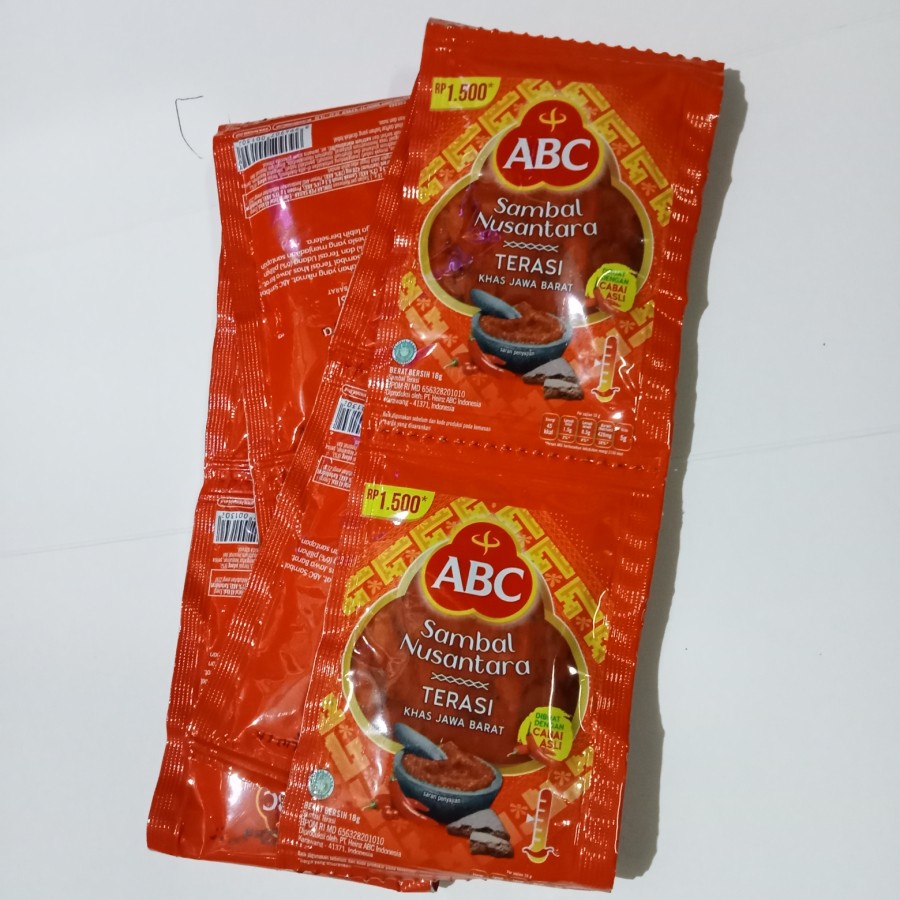 Jual Abc Sambal Terasi Nusantara 18 Gram X 10 Sachet Shopee Indonesia