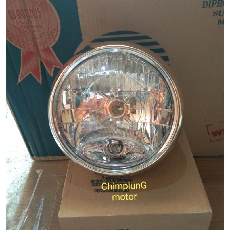 Jual Reflektor Headlamp Lampu Depan Scorpio Lama Silver Bulat Bulet