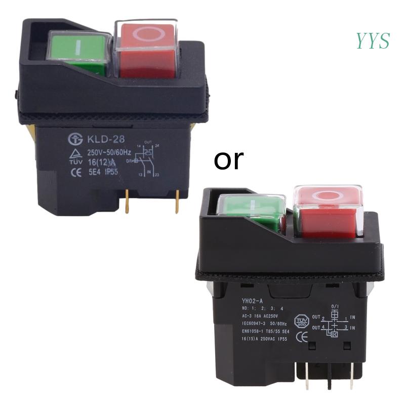 Jual Yys 16A 4Pin KLD28 Pushbutton Switch Alat Listrik Start Stop On/Off Safety