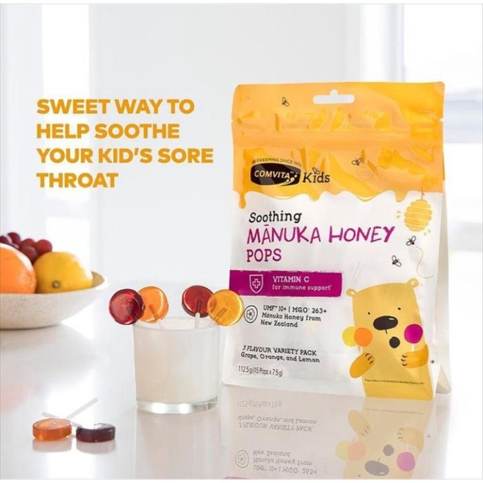 Jual Permen Madu Manuka Comvita Kids Soothing Pops UMF 10+ Isi 15 ...