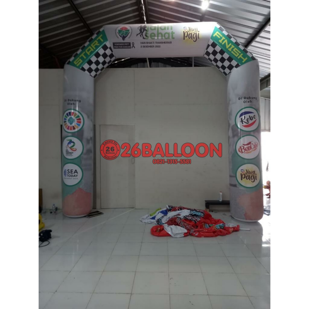 Jual BALON GATE START FINISH BALON GAPURA BAHAN PVC UKURAN 4X4 METER ...