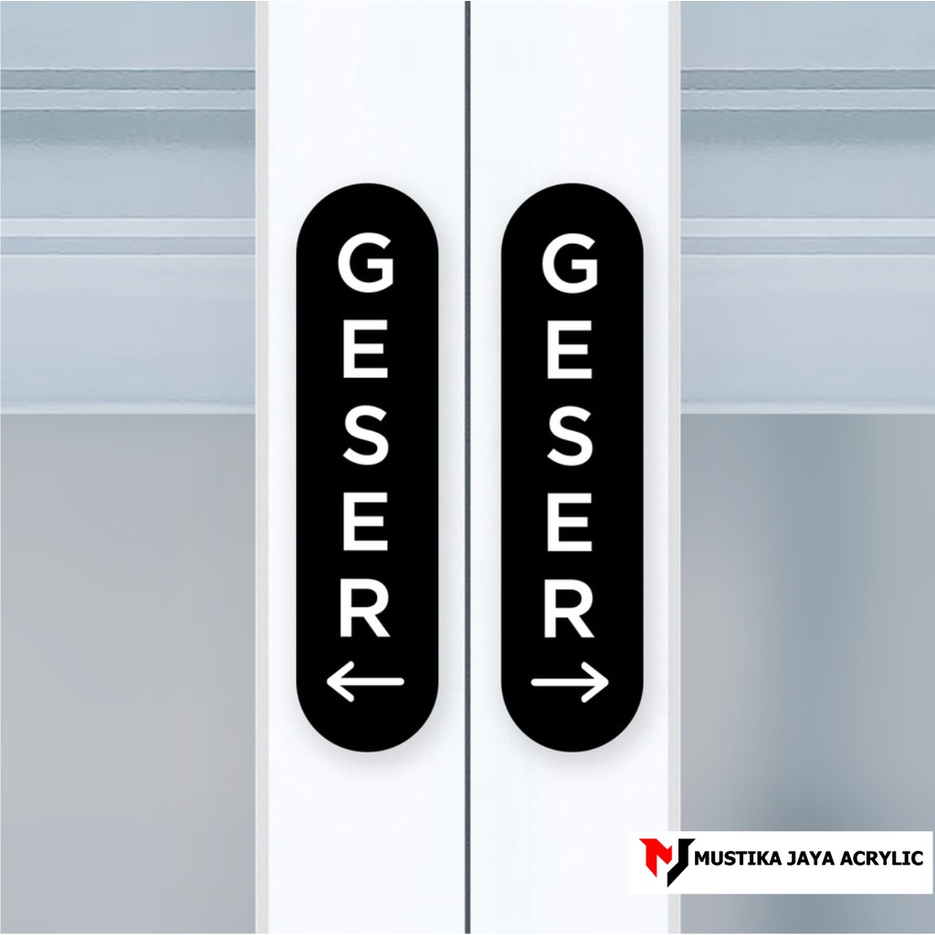 Jual COD, Akrilik | Sticker Stiker | Buka Pintu | Push Pull Dorong
