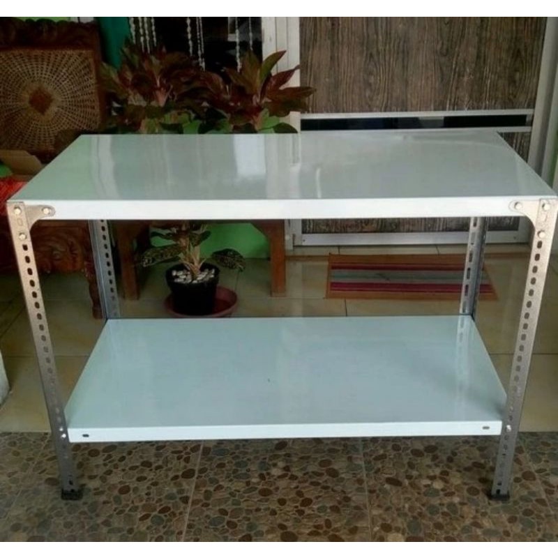 Jual Rak Besi Siku Lobang Susun Meja Kompor Aquarium Tv