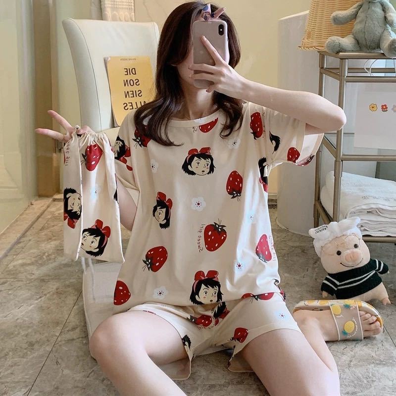 Jual Yooyi Baju Tidur Wanita Piyama Korea Lengan Pendek Celana Pendek