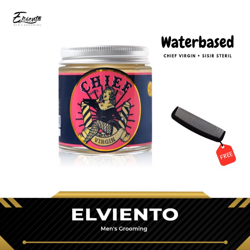Jual Chief Virgin - Pomade Waterbased 110 Gram + Sisir Steril + Sticker ...