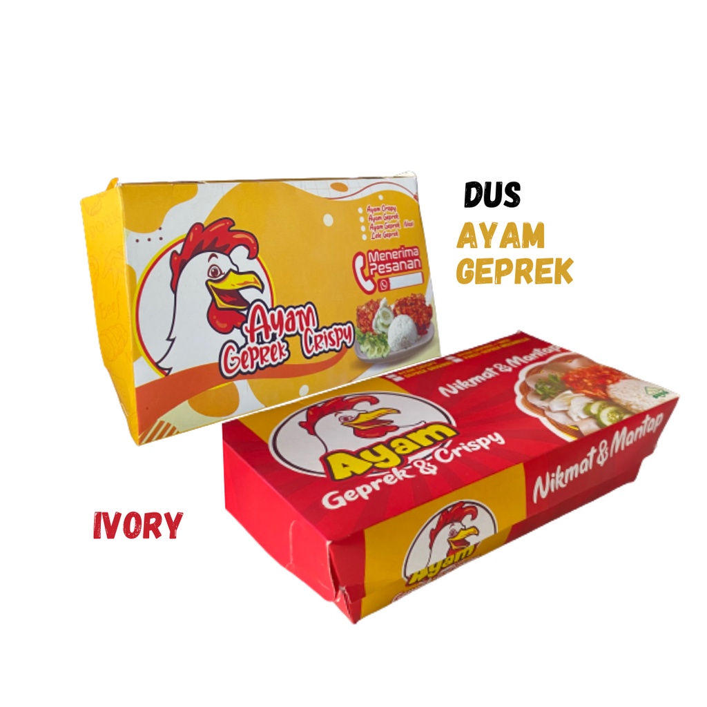 Jual Dus Ayam Geprek termurah isi 30 ivory | Box Nasi Ayam | Kardus ...