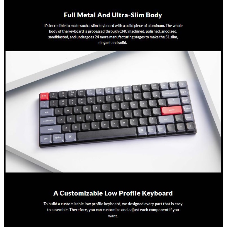 Jual Keychron S1 QMK RGB Backlight Hot-swappable Low Profile Custom ...