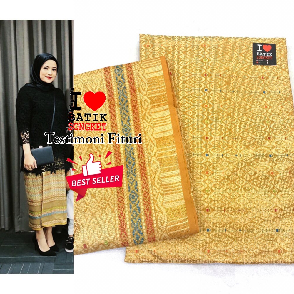 Jual SONGKET MESIN MURAH THAILAND WARNA KUNING GOLD EMAS SERAGAM ...