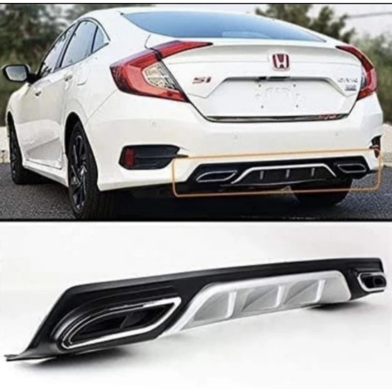 Jual Diffuser Honda Civic Turbo sedan 2016-2017-2018-2019 plastik ...