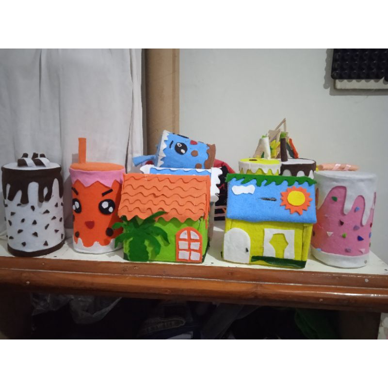 Jual celengan unik, celengan dari kain flanel, celengan lucu untuk anak