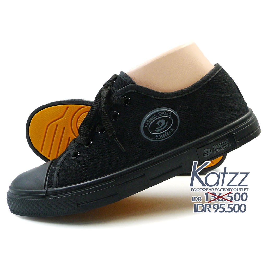 Jual Katzz - Sepatu Sneaker Anak Dewasa / Sepatu Sekolah Warna Hitam Uk