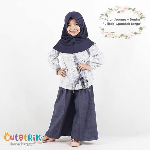 Jual (312 tahun) CTB 14 Baju Muslim Anak Cutetrik Setelan Tunik Kulot