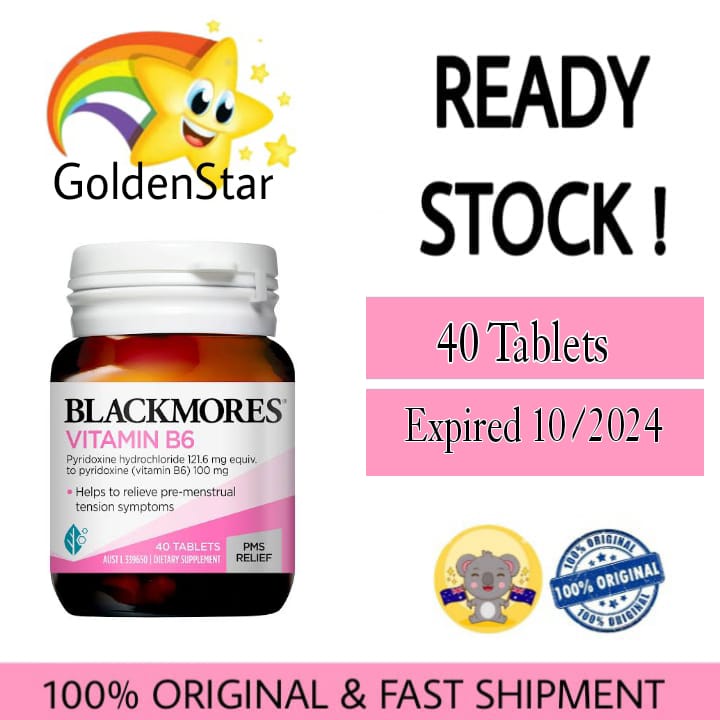 Jual Blackmores Vitamin B6 Pereda Nyeri Haid Menstruasi PMS 40 tablet Shopee Indonesia