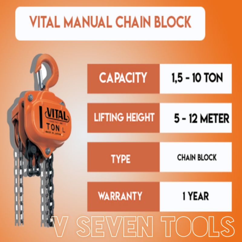 Jual Chain block hoist katrol VITAL 1 ton X 12 meter katrol manual Made ...