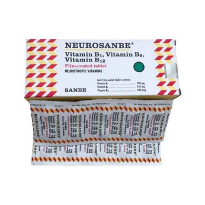 Jual NEUROSANBE 100 MG 1 STRIP ISI 10 TABLET/VITAMIN B /VITAMIN SYARAF ...