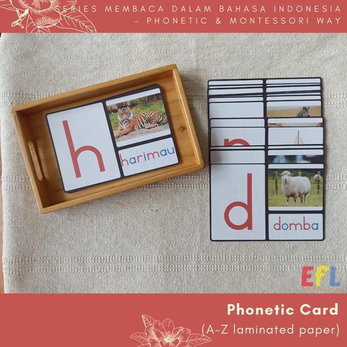 Jual Montessori Kartu Fonetik Bergambar Bahasa Indonesia ( A-Z ) 1 Set ...