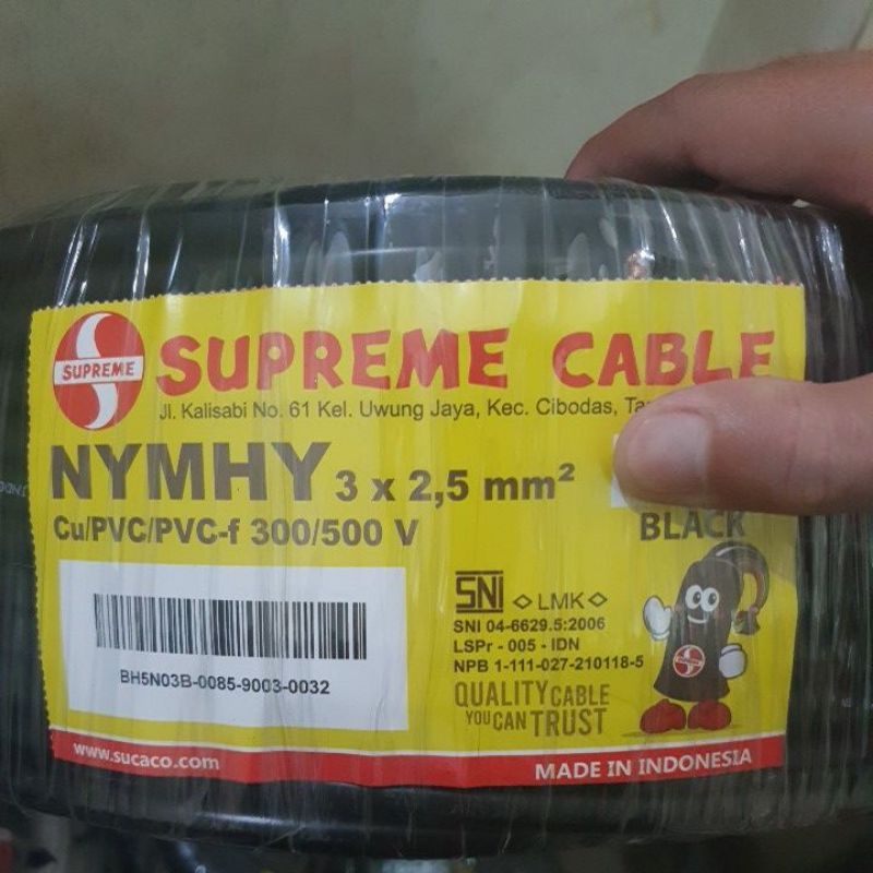 Jual Kabel Nyyhy Nymhy Nyy Nym Hy 3x25 3 X 25 25 Serabut Kulit Putih Hitam Supreme Eceran 1011