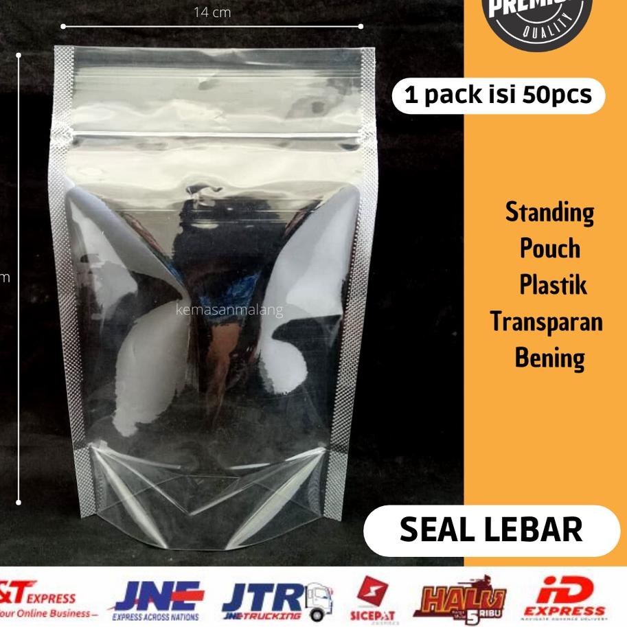 Jual Fia546 Kemasan Plastik Standing Pouch Transparan 14 X 22 14x22 Double Seal Seal Lebar 0448