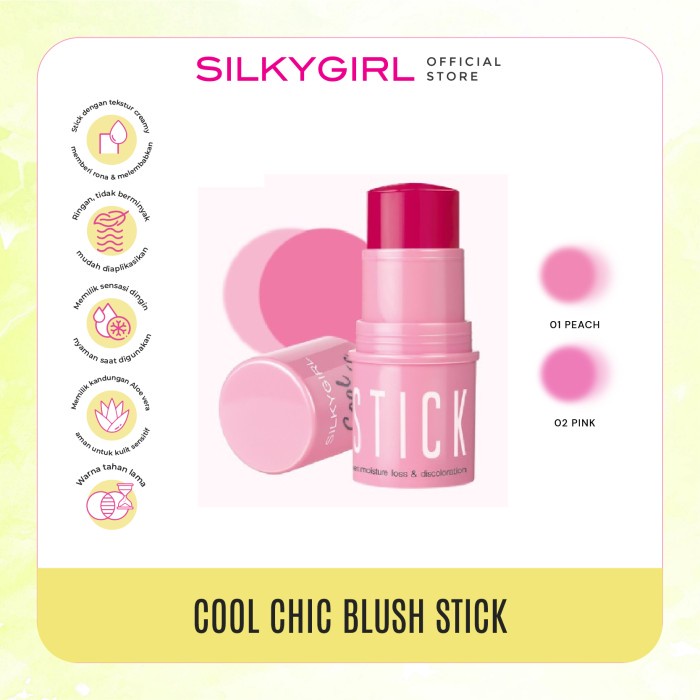 Jual SILKYGIRL Cool Chic Blush Stick 02 Pink Shopee Indonesia