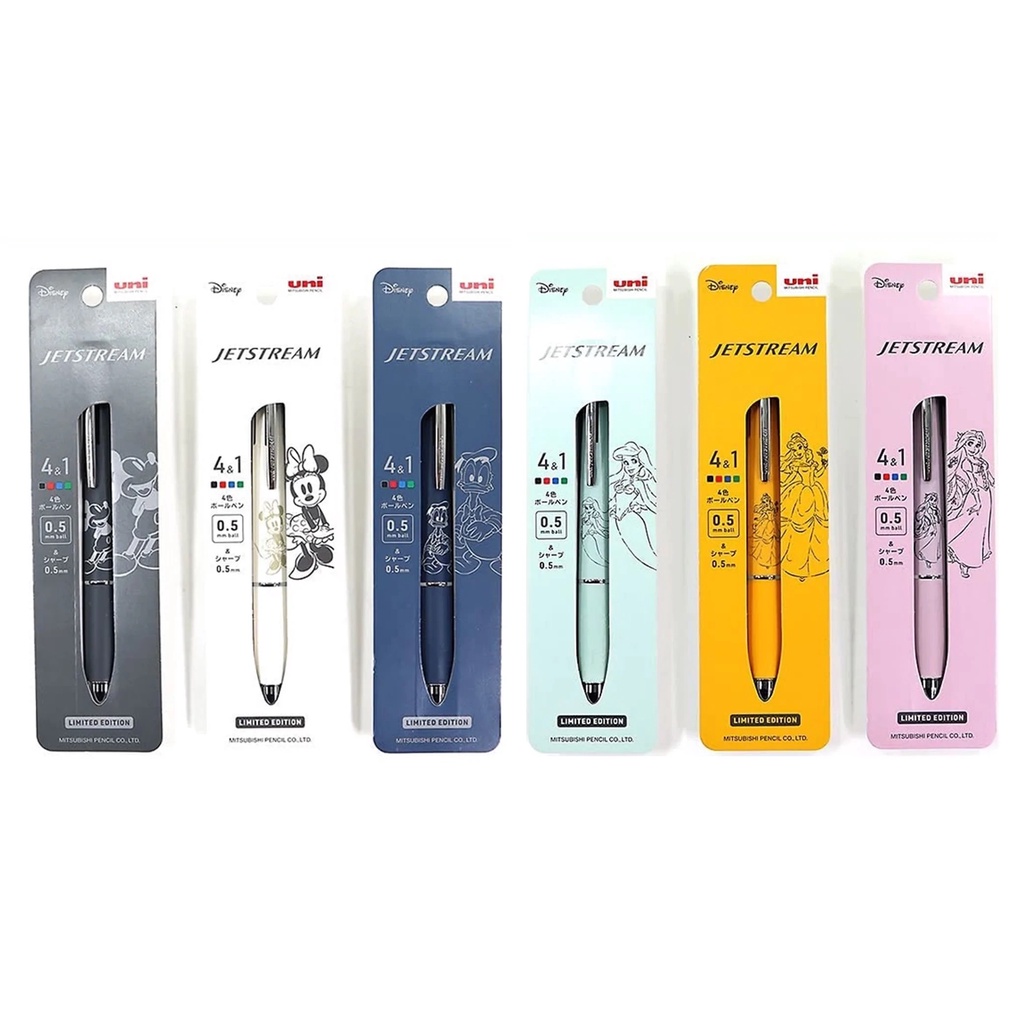 Jual Uni Jetstream Multi 4+1 Disney Ariel Belle Rapunzel Mickey Minnie ...