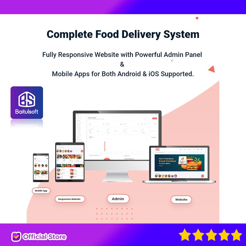 Jual SOURCE CODE APLIKASI EFOOD - FOOD DELIVERY APP WITH LARAVEL ADMIN ...