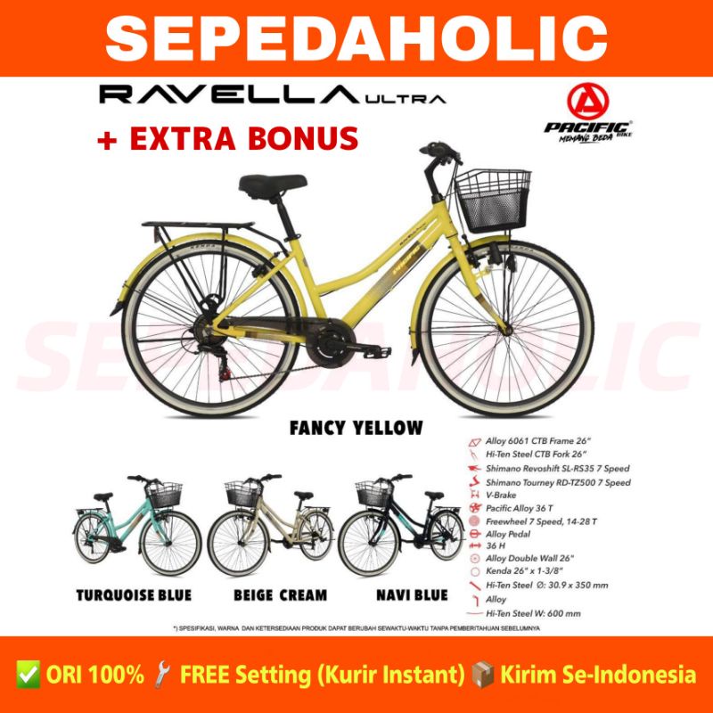 Jual Sepeda Keranjang PACIFIC RAVELLA ULTRA 7 Speed 26 Inch Remaja ...