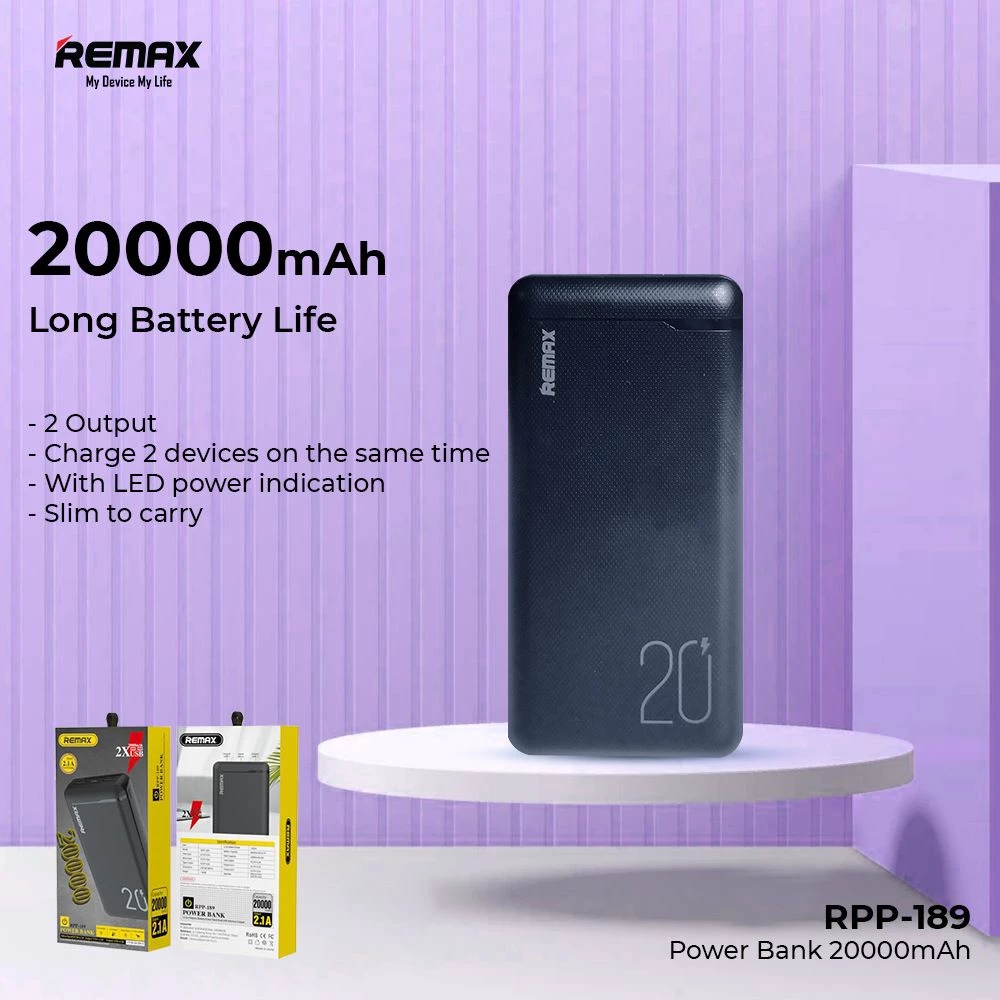 REMAX Power Bank 20000mAh 2.1A RPP-189