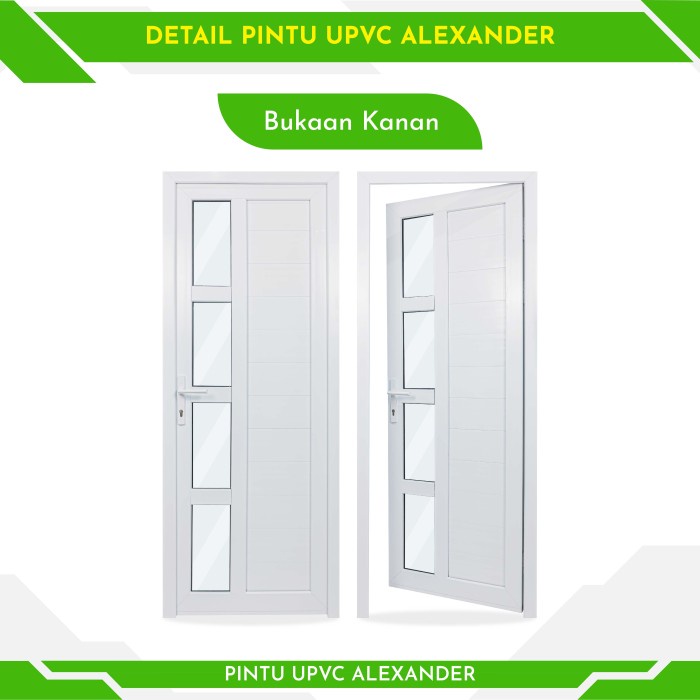 Jual Pintu Panel Upvc Pintu Kamar Pintu Ruang Kerja 4 Kaca Vertikal 80x200 Kanan Shopee 1609