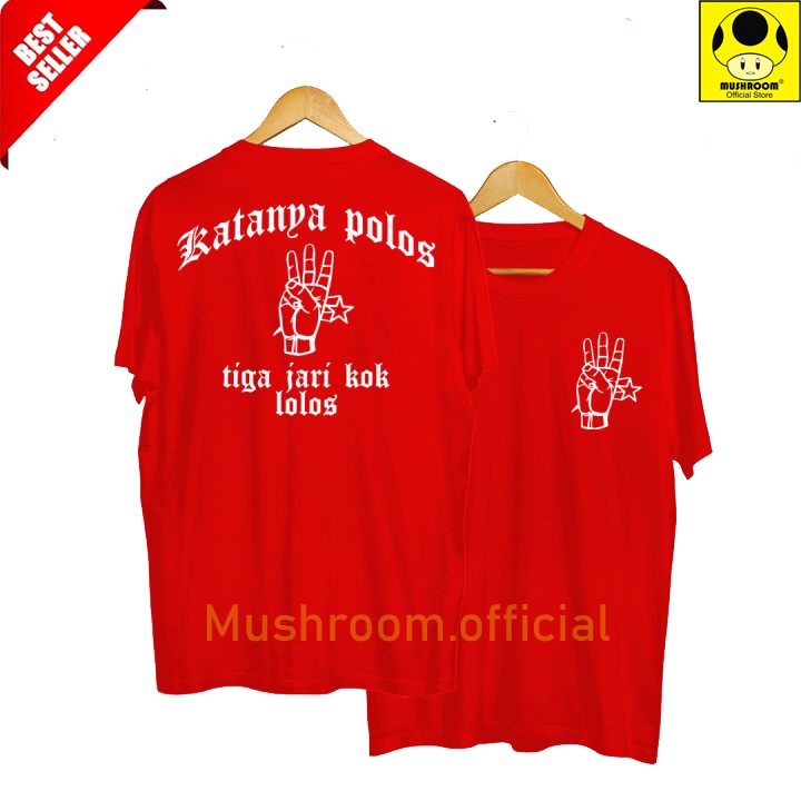 Jual Mushroom Official Kaos Katanya Polos Jari Kok Lolos Kaos