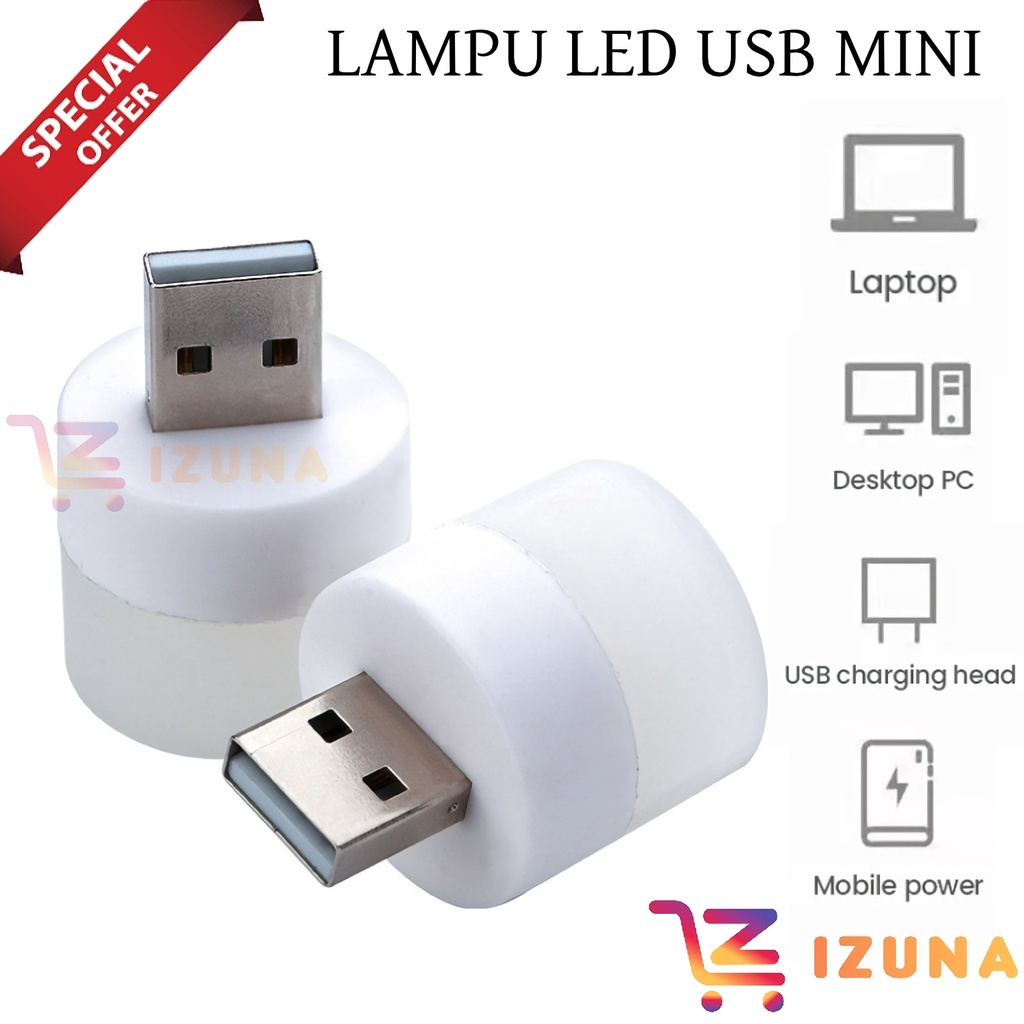 Jual [IZUNA] LAMPU LED USB MINI / MINI USB LIGHT LAMPU TIDUR LAMPU BACA USB  / BOLA LAMPU MINI USB PORT / LAMPU PORTABLE USB