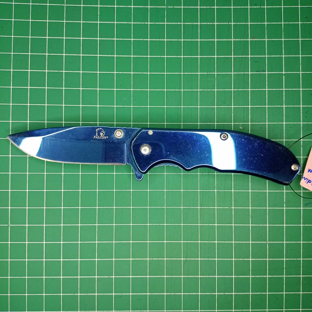 Jual Falcon folding knife tactical 440 stainless with blue handle
