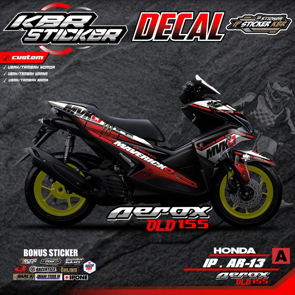 Jual (COD) STICKER DECAL AEROX OLD 155- STICKER VARIASI TERBARU DECAL ...