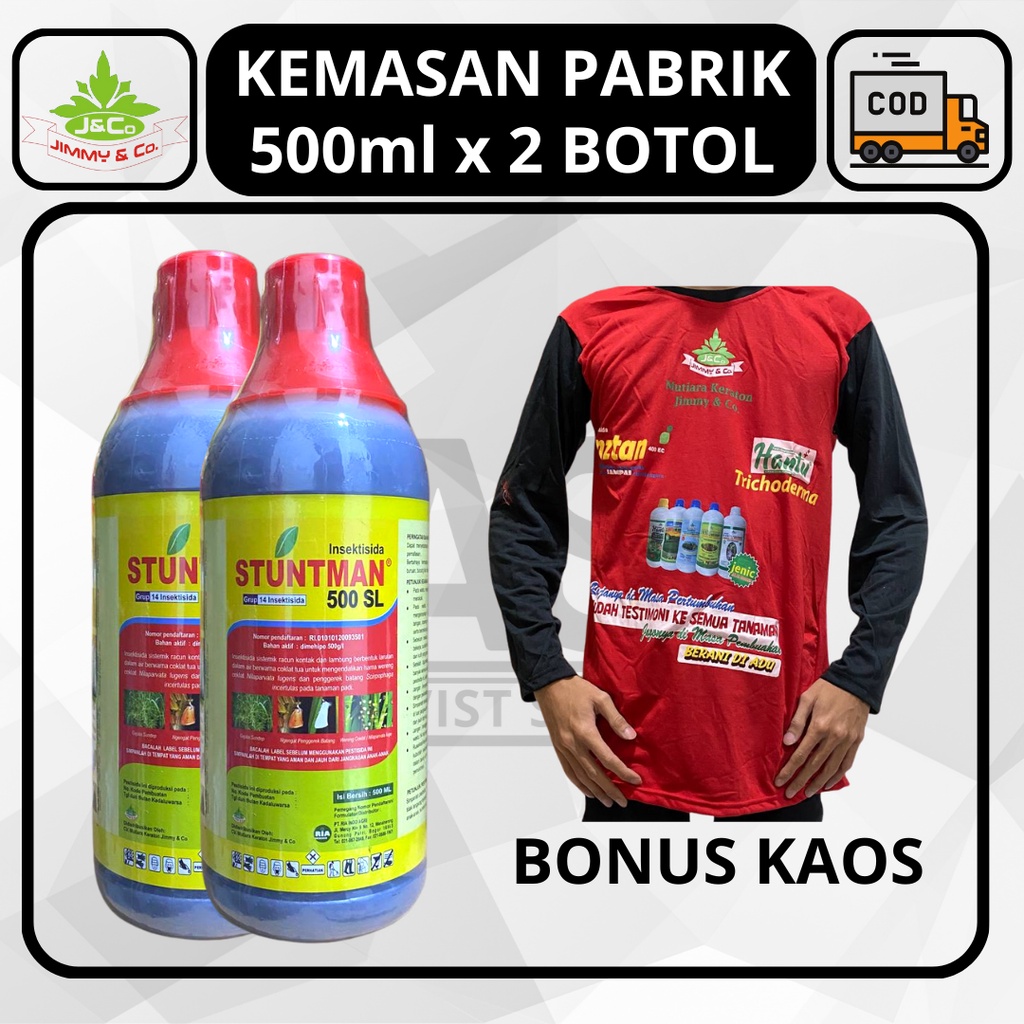 Jual Insektisida STUNTMAN 500SL 500ml x 2 Botol BONUS KAOS Bahan Aktif ...