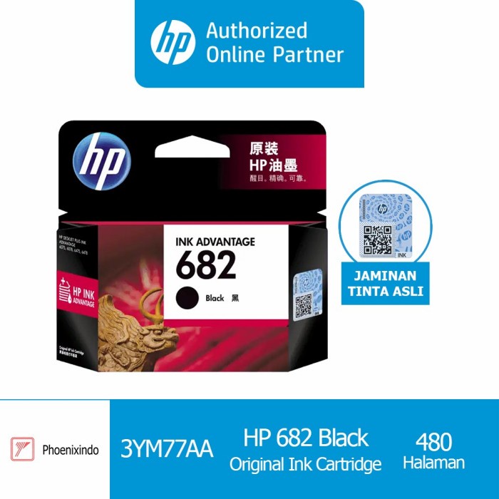 Jual Ttt Tinta Hp 682 Black Hp682 Hp682B 682B Original Ink Advantage ...