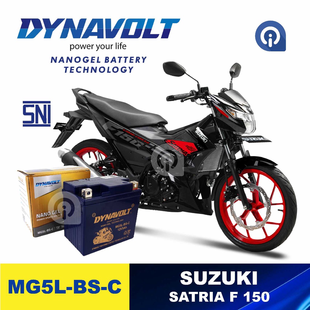 Jual Accu Aki Motor SUZUKI SATRIA F 150 ORIGINAL DYNAVOLT MG5L-BS-C ...