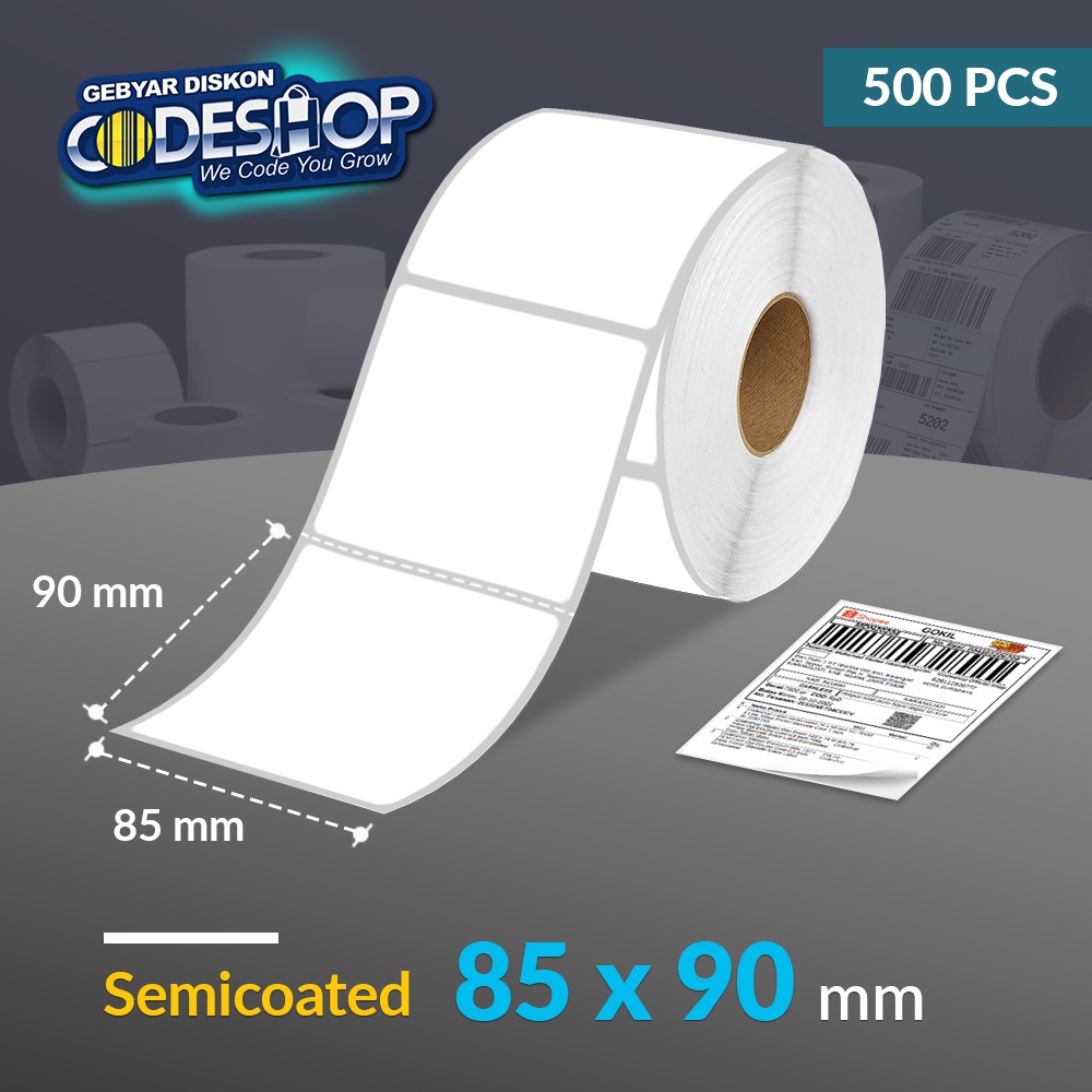 Jual Codeshop Label Semicoated 85 x 90 mm 1 Line Stiker Printer Barcode ...