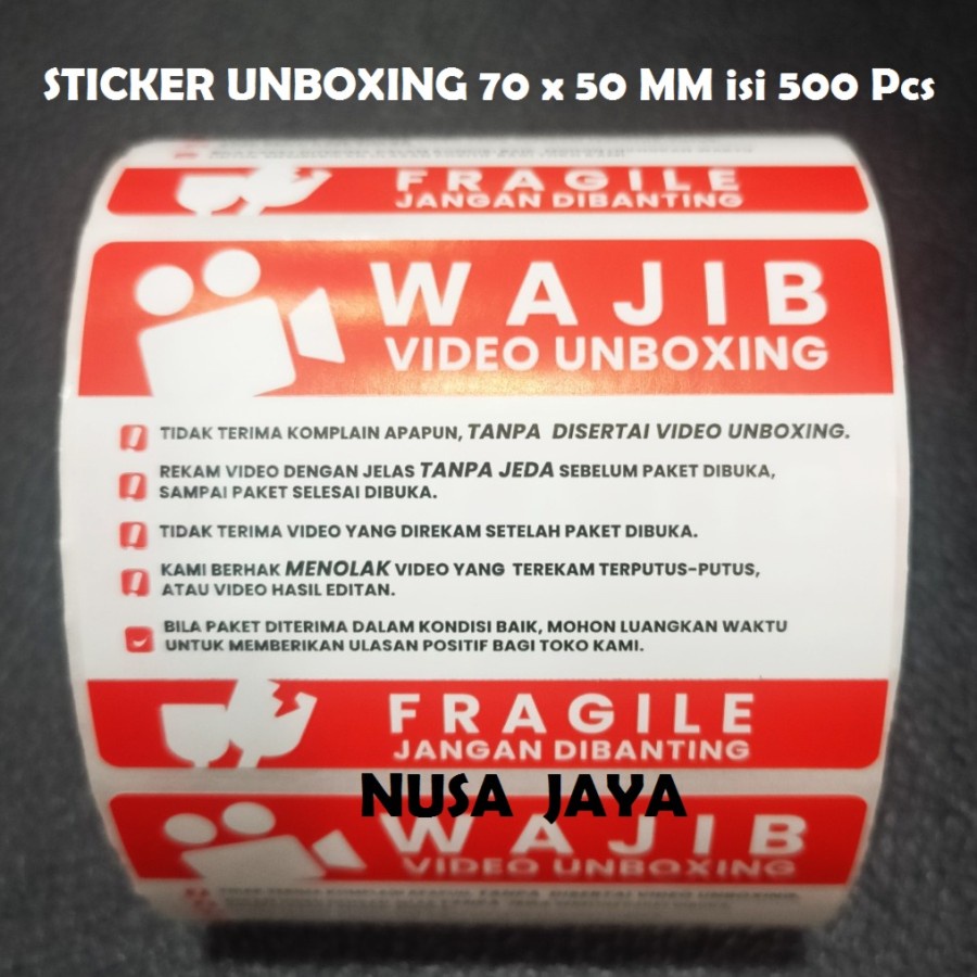 Jual Stiker Unboxing Fragile Label Sticker Video Unboxing X Mm Pcs Shopee Indonesia