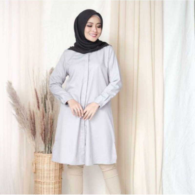 Jual Tunik Toyobo Wanita Muslim Kemeja Kerja Cewek Polos Baju Atasan