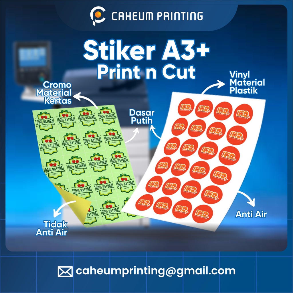 Jual Print And Cut Sticker Chromo A3 Cetak Kiss Cut Stiker Label Kromo