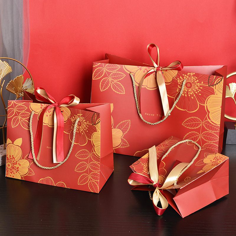 Jual Paper Bag Tas Belanja Flower Elegan Tas Hadiah Imlek Lebaran Mewah