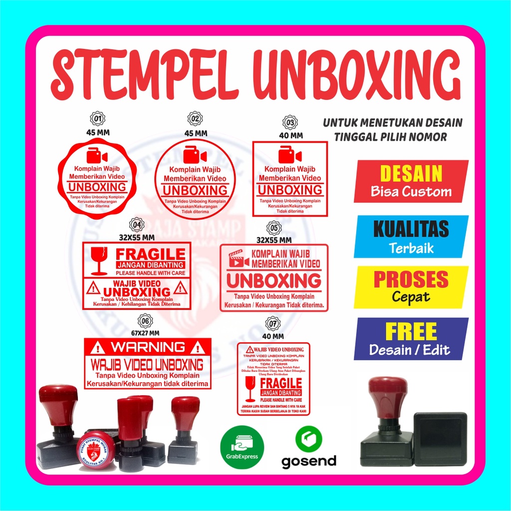 Jual Stempel Custom Stempel Packing Stempel Unboxing Stempel Fragile