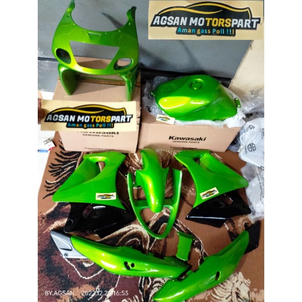 Jual FULL COVER BODY NINJA RR OLD ZX150 HIJAU METALIK ORIGINAL KAWASAKI ...