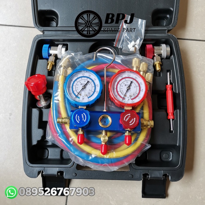 Jual Testing Manifold Double Gauge Set Meteran Freon Ac R134 R134A