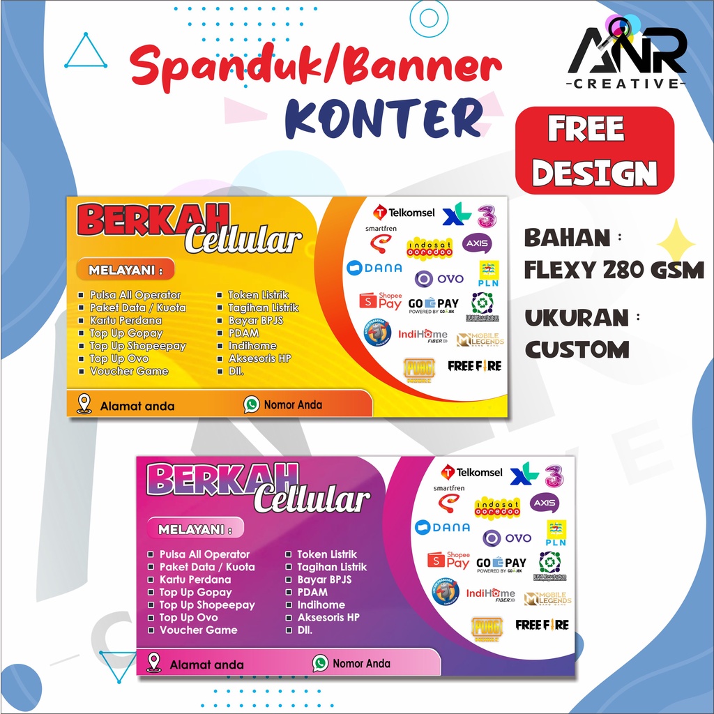 Jual Spanduk Konter Spanduk Konter Murah Spanduk Konter Pulsa Banner