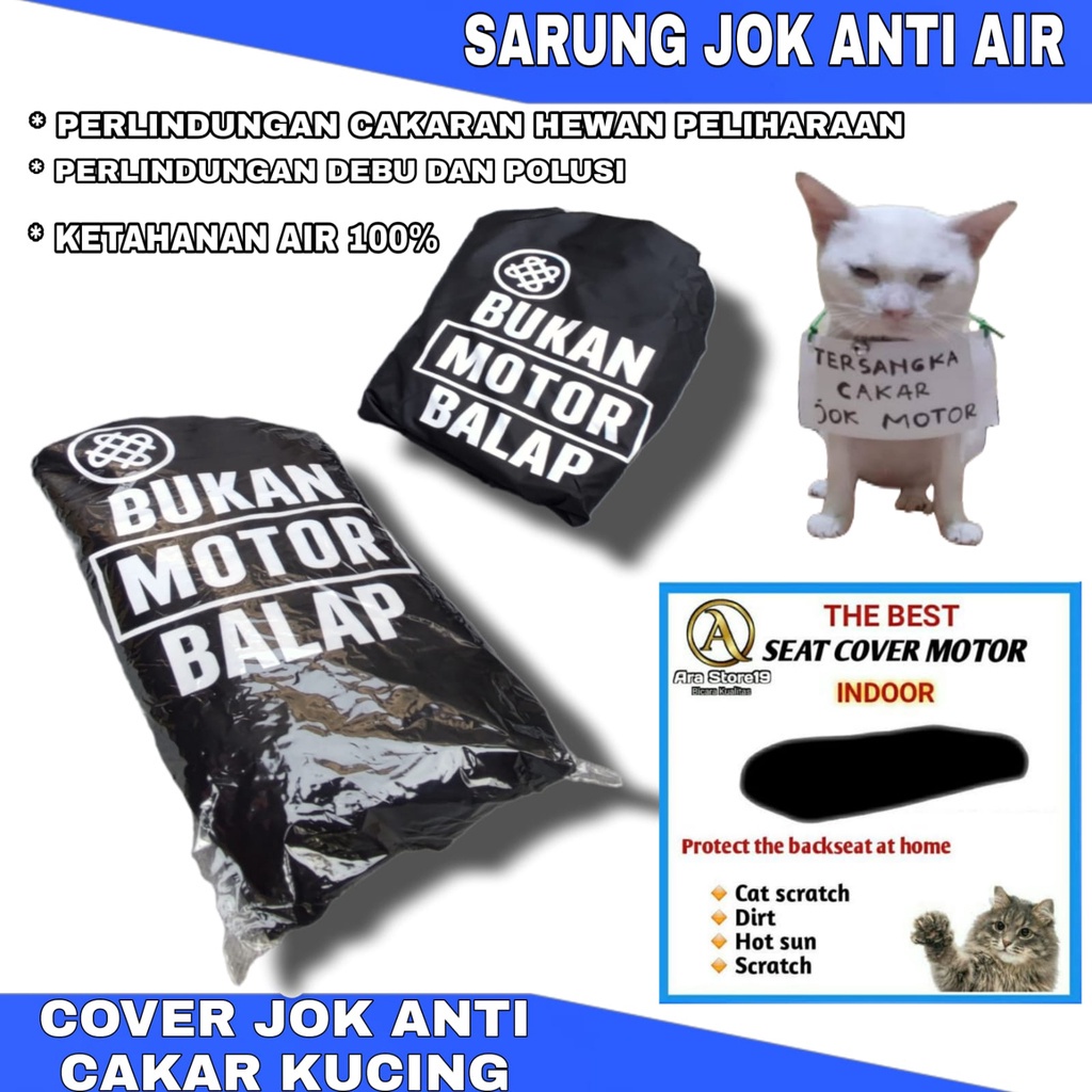 Jual Cover Jok Seat Sarung Jok Motor Anti Kucing Anti Air Universal