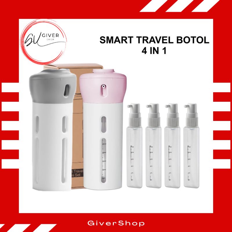 Jual 4in1 Botol Travel Sabun Shampoo Mini Smart Travel Bottle Dispenser ...