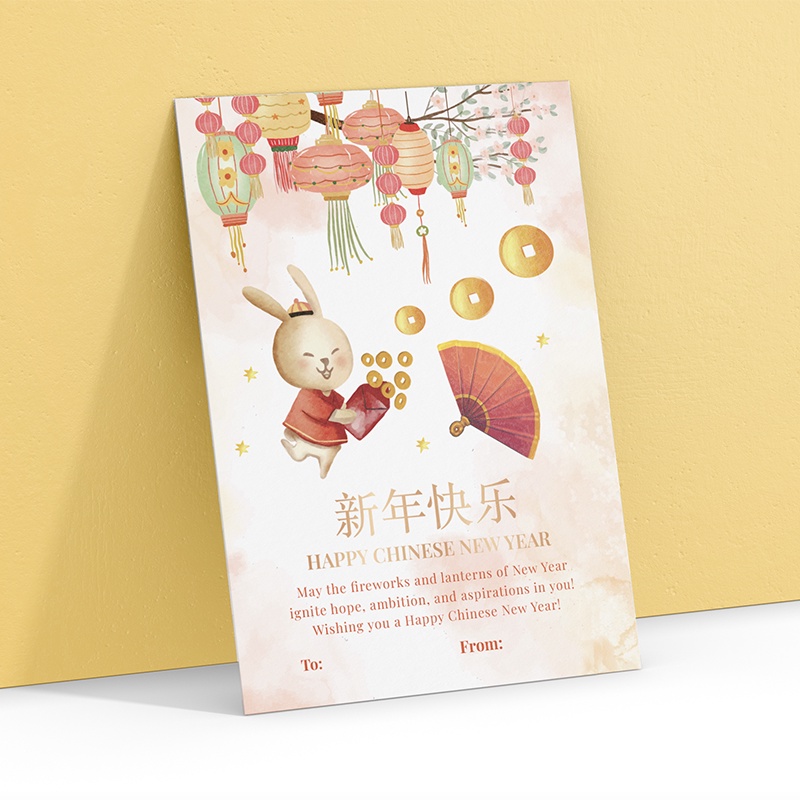 Jual Kartu Imlek Lucu Edisi Tahun Kelinci Air Kartu Chinese New Year Card Murah Lucu Greeting